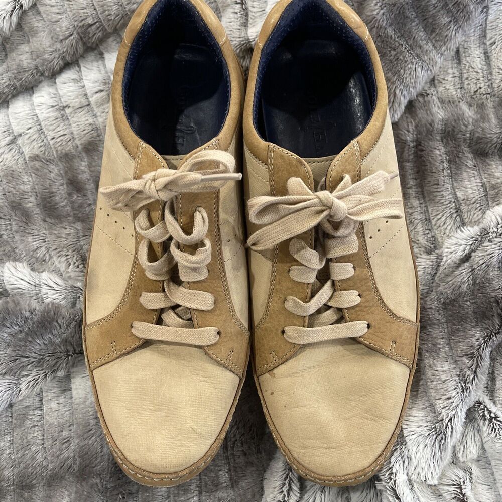 COLE HAAN Air Lace-Up Driving Beige/Brown Sz 8.5M Men Leather Driving Moccasin